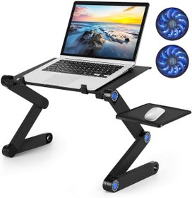 Resim Hobimtek Ld-024 Ayarlanabilir Katlanabilir Dizüstü Bilgisayar Masası 2 Fanlı Geniş Boy 48 Cm Laptop Sehpası 