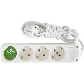 Resim Almera 4'lü Topraklı Grup Priz 2 Metre Beyaz 