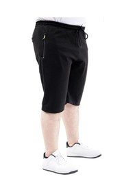 Resim Mode Xl Büyük Beden Erkek Kapri Şort Baskılı Calıfornıa 24503 Siyah Siyah 