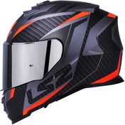 Resim LS2 Storm 2 Racer Mat Tıtanıum-turuncu Kask 