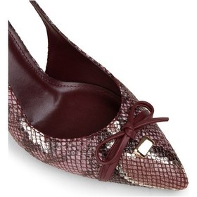 Resim Deery Kadın Bordo Fiyonk Detaylı Yılan Desenli Abiye Ayakkabı - Rd325zbrdm01 Bordo 