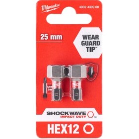Resim Milwaukee HEX12 mm 25 mm Shockwave Impact Bits Uç - 2'li 