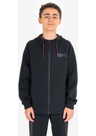 Resim Lescon Siyah Çocuk Fermuarlı Kapüşonlu Sweatshirt 23n-3121 