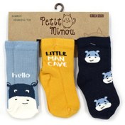 Resim Petit Minou 3'lü Hippo Bebek Çorabı 2178 