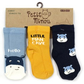 Resim Petit Minou 3'lü Hippo Bebek Çorabı 2178 