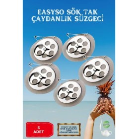 Resim Beleşe Sök Tak Demlik Içi Çay Süzgeci 5'li 