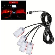 Resim Tongdashop 1 Drag 4 Kırmızı Araç Işık Barı Led Iç Aydınlatma Dekoratif Usb Ayak Işıkları 