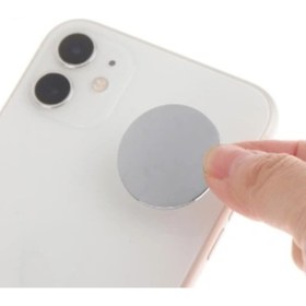 Resim SPELT Yapışkanlı Cep Telefonu Plastik Ayna Yakın Gösteren Mini Makyaj Aynası Sticker 3,5 Cm 