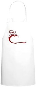 Resim Kalpli Chef Şapkası Özel Baskılı Chef Mutfak Önlüğü Beyaz 
