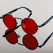 Resim Vintage Yuvarlak Moda Gözlükler, Dayanıklı Metal Çerçeve - Partiler İçin ve Şık Aksesuar Hediyesi Olarak Mükemmel 