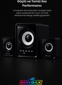 Resim 10numara Bluetooth Hoparlör 3.5mm Jack Kablolu Bilgisayar Hoparlörü Müzik 2+1 Ses Sistemi Radyolu Usb Speaker 