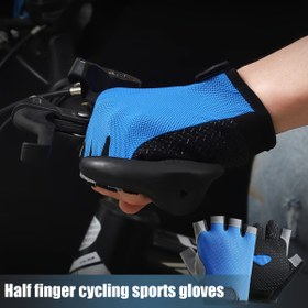 Resim Unisex Yarım Parmak Bisiklet Spor Eldivenleri - Kaymaz Tutuş, Ergonomik Tasarım Spor Salonu, Yoga, Yürüyüş, Sürüş için - Dayanıklı Mavi ve Siyah Eldivenler Erkekler ve Kadınlar için, Açık Hava Fitness ve Eğitim, Bisiklet Aksesuarları, Yoga Aksesuarları, Şık Eldiven Tasarımı, Esnek Eldiven Malzemesi, Bisiklet Eldivenleri, Bisiklet Eldivenleri Yarım Parmak, Spor Salonu Eldivenleri, Erkekler Spor Salonu Eldivenleri, Spor Salonu Eldivenleri, Spor Salonu Eldivenleri Kadınlar, Egzersiz Eldivenleri 