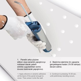 Resim 3D Duvar Paneli Boyanabilir Dekota 60X120 cm / Dalga Desenli 7'li Paket-5 M² 