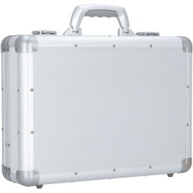 Resim 45 cm Laptop Gözlü Evrak Çantası, Alüminyum, Organizerli, Gümüş 