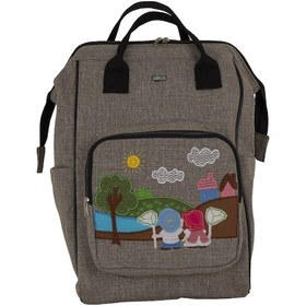 Resim Nakışlı Bebek Bakım Çantası - Kahverengi - Zeybe Kahverengi 