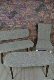 Resim kılıfteks Bench Puf 2 Sandalye Takım Kılıfı 