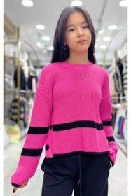 Resim Minimoda Kids Yanı Düğmeli Kız Triko Kazak 