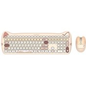 Resim Everest KM-6283 CATTY Renkli Tuşlu Bej 2.4 GHz BT Kablosuz Q Multimedia Klavye - Mouse ve Pad Seti 