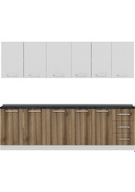 Resim Minar 265 Cm Mutfak Dolabı Beyaz Dore 265-D1 Beyaz 