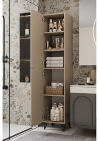 Resim Ramses Çok Amaçlı Dolap - Kiler Dolabı - Banyo Dolabı - Ayakkabılık - Mutfak Dolabı Mdf Kumtaşı 