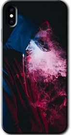 Resim MRCİLETİSİMmrc-160339 Smoke Kılıf HD Desen Baskılı Arka Kapak + Temperli Cam iPhone Xs Max ile uyumlu 