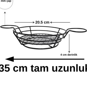 Resim Çetman Tekli Yuvarlak Sos Bölmeli Sunum Sepeti - Ekmek, Patates ,hamburger ,atıştırmalıklar 
