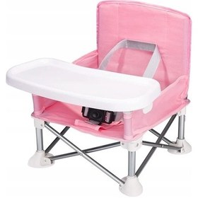 Resim Happychildhood Çocuk Plaj Katlanır Yemek Masası Ve Sandalyeler, Açık Hava Piknik Sandalyeleri Metal Pembe 