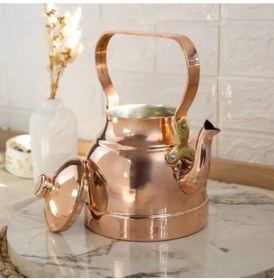 Resim Bakır Bitki Çayı Demlik Bakır 