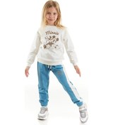 Resim Minnie Mouse Lisanslı Kız Çocuk Eşofman & Sweatshirt Ekru 