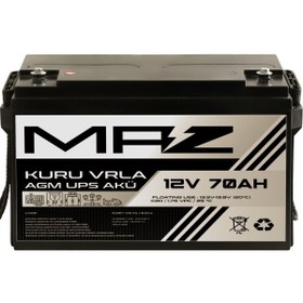 Resim Maz Akü 12 Volt 70 Amper (Ah) Kuru AGM VRLA Güç Kaynağı UPS Akü 