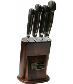 Resim Sürbısa 61502-YM-E Yöresel Model Eskitme Ahşaplı Mutfak Seti Pimli Sap 4'lü Koyu Kahverengi 