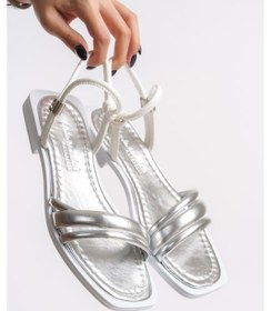 Resim Mia026-1504 Günlük Kadın Gümüş Tatil Sandaleti 001 