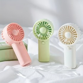 Resim 1 adet Mini Taşınabilir El Fanı, Pille Çalışan, Taşınabilir Yüz Fanı, Küçük Kişisel Fan, Yaz Seyahati, Makyaj, Kirpik, Plaj, İç Mekan ve Dış Mekan Soğutma Hediyesi 