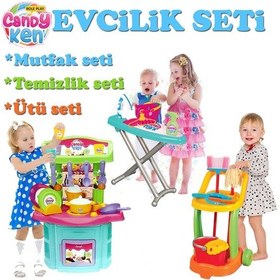 Resim Oyuncak Candy Mutfak Seti Şef Mutfak Seti Ütü Seti Temizlik Set 