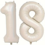 Resim İki adet 32 inç krem rengi dijital balon seti, 10/11/12/13/14/15/16/17/19/21/25/26/30/40/50/70/80/90, doğum günü partileri ve parti dekorasyonu için uygun 