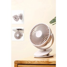 Resim 360° Dönen Taşınabilir Puset Fan Mandallı Kıskaçlı Model Bebek Arabası Araç Içi Fan Soğutucu Sessiz 