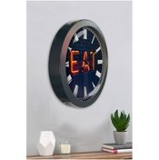 Resim Bahat Salon Ofis Duvar Saati Gri Metal Çerçeve 36 Cm 