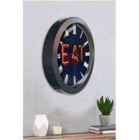 Resim Bahat Salon Ofis Duvar Saati Gri Metal Çerçeve 36 Cm 