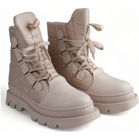 Resim Durable Bej Kadın Paraşüt Kumaşlı Kalın Tabanlı Kar Botu Bej 