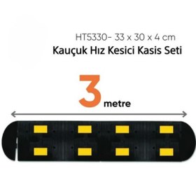 Resim Hayat Trafik Kauçuk Hız Kesici Kasis Seti 3 metre - Kapaklı Set - 33x30x4 cm 