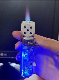 Resim Yeni Sıradışı İskambil Kagıdı Poker Desenli Işıklı Dönen Zar Özellikli Süper Lüx Çakmak Şeffaf 