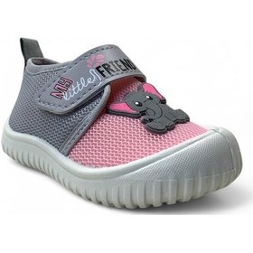 Resim 3448 Hafif Esnek Kız Bebek Panduf Gri/pembe 