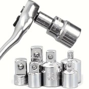 Resim 1 adet Krom Vanadyum Çelik Ratchet Adaptörü - 1/2" - 3/8" - 1/4" Soket Dönüştürücü - Su Geçirmez, Kir ve Kum Dirençli - Mekanikler ve DIY Projeleri için İdeal, DIY Proje Temelleri | Hassas Mühendislik | Korozyona Dirençli Araç 