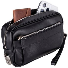 Resim Bloominbag Bloomclutch Forge Obsidian Black Luxe Hakiki Deri Unisex Clutch Siyah 
