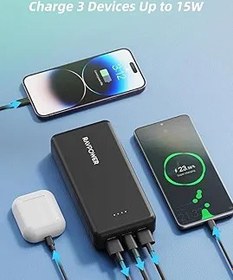Resim Coverzone Su Geçirmez 20000 mAh PD 15W 4 Port Powerbank Led Şarj Göstergeli Küçük ve Kompak Tasarım Type-C Input ve Output 2x Input 3x Output Taşınabilir Şarj Cihazı PB1216 (PB1216-20000mAh) 