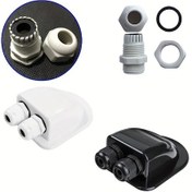 Resim Willowhaven Çift Delikli Siyah Solar Panel Kablo Kutusu Karavan Yat Tekne Aksesuar 