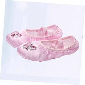 Resim tek bale ayakkabısı dekoratif dans ayakkabıları bale terlikleri bale ayakları bale daireler Bale ayakkabıları çocuklar yoga ayakkabıları şerit bale terliği payetler tabanlar pembe 