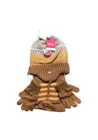 Resim Kitti 4-8 Yaş Erkek Çocuk Atkı Bere Eldiven İçi Polarlı 3'lü Takım 24170-11 Kiremit 