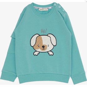 Resim Breeze Erkek Çocuk Eşofman Takım Sevimli Köpekçik Nakışlı Kolu Cepli 1 - 4 Yaş Su Yeşili - Su Yeşili 