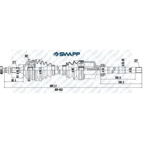 Resim On Aks Sag P206 1.4 Hdı 98 90hp Abslı 48 Dıs Dıs Freze:21 Ic Freze:22 Conta Cap 